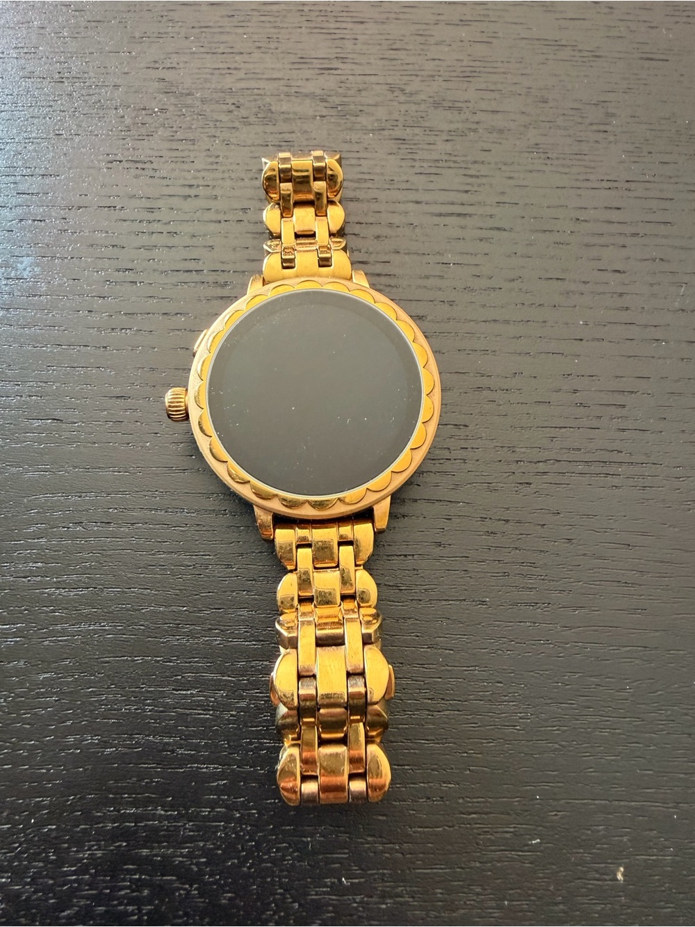 kate spade Gold-Tone Scalloped Bezel Linked Bracelet Smartwatch